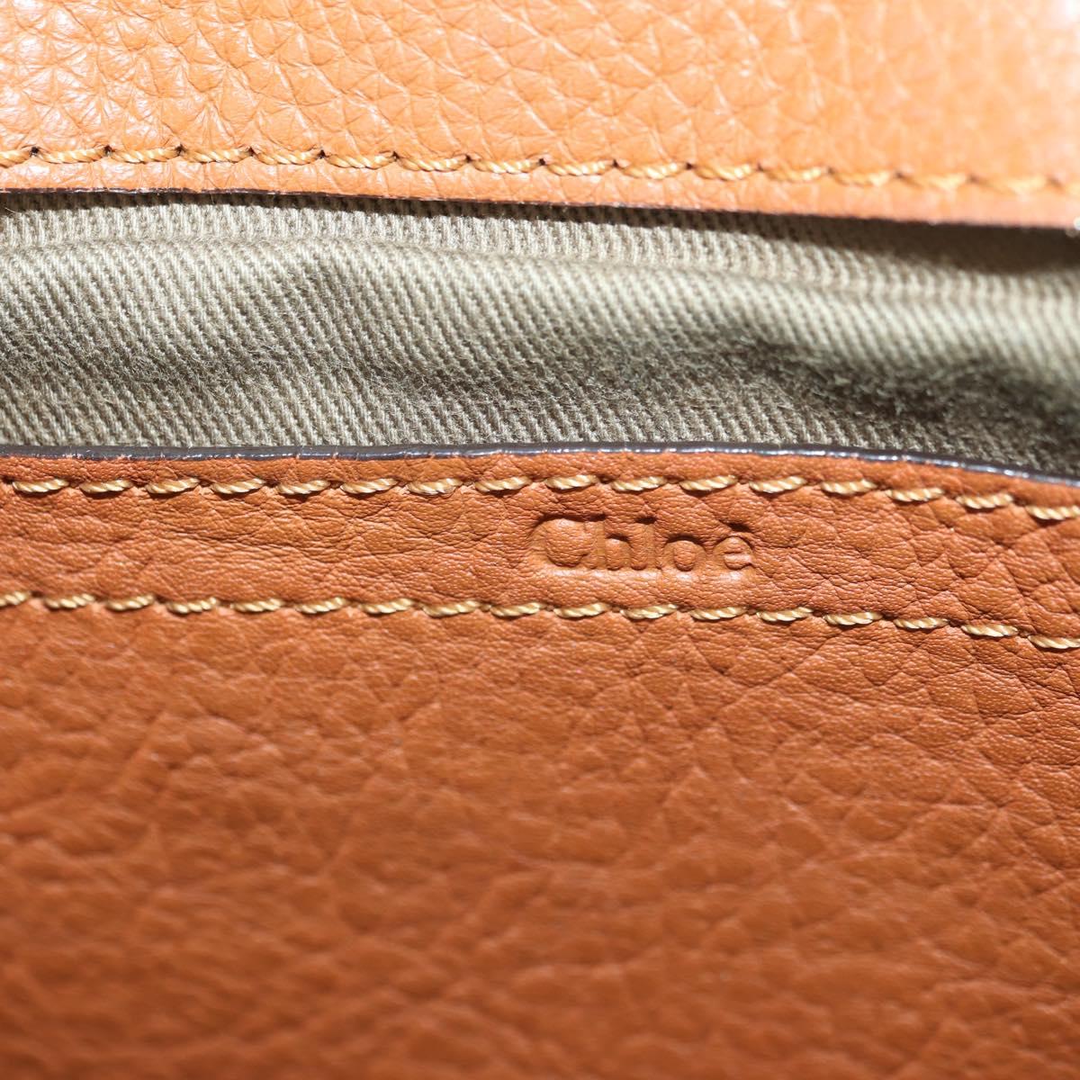 Chloe Small Saddle Bag Leather Brown Gold Auth am11505V