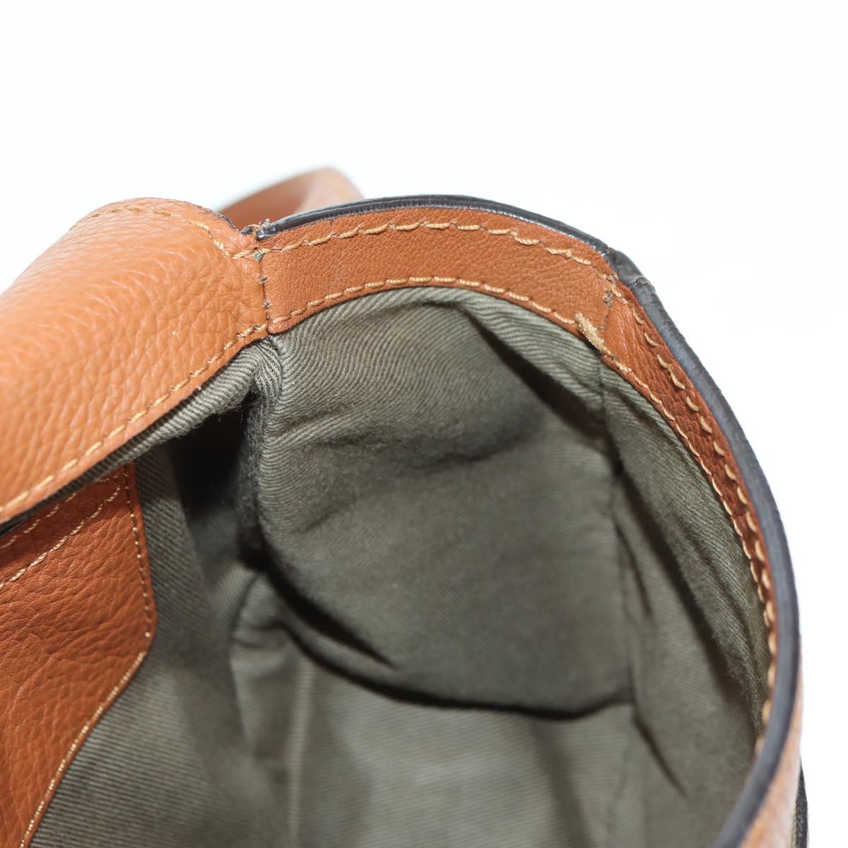 Chloe Small Saddle Bag Leather Brown Gold Auth am11505V