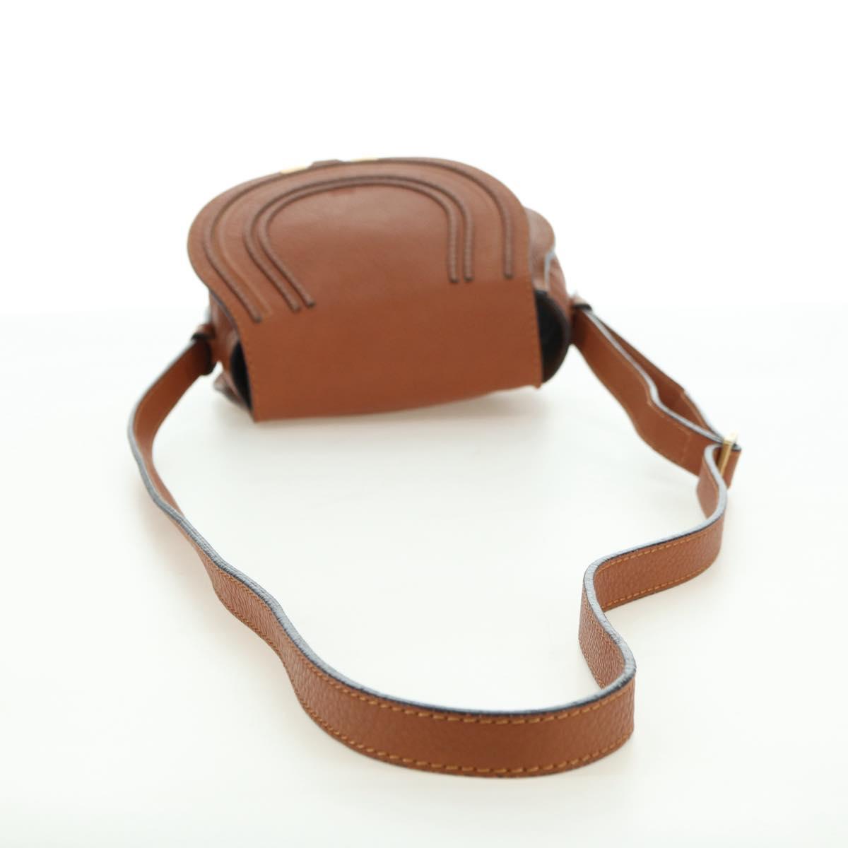 Chloe Small Saddle Bag Leather Brown Gold Auth am11505V