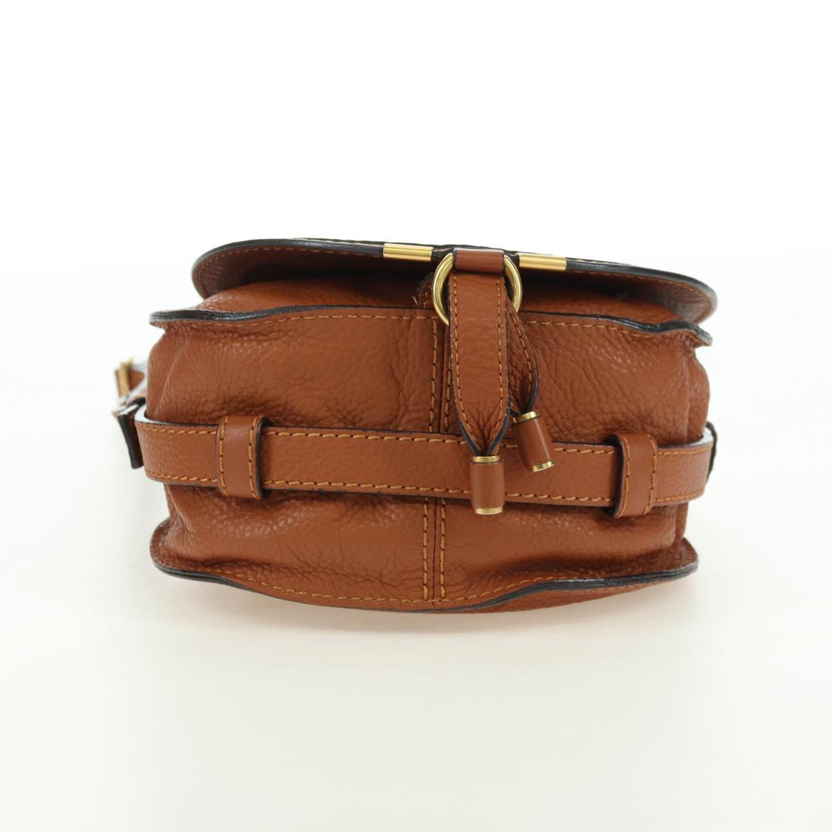 Chloe Small Saddle Bag Leather Brown Gold Auth am11505V