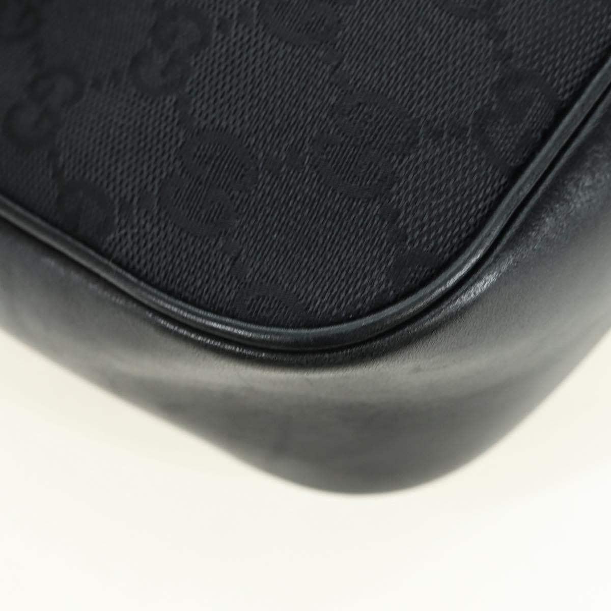 GUCCI Bamboo GG Canvas Hand Bag Black Silver 001 3865 Auth am11509A