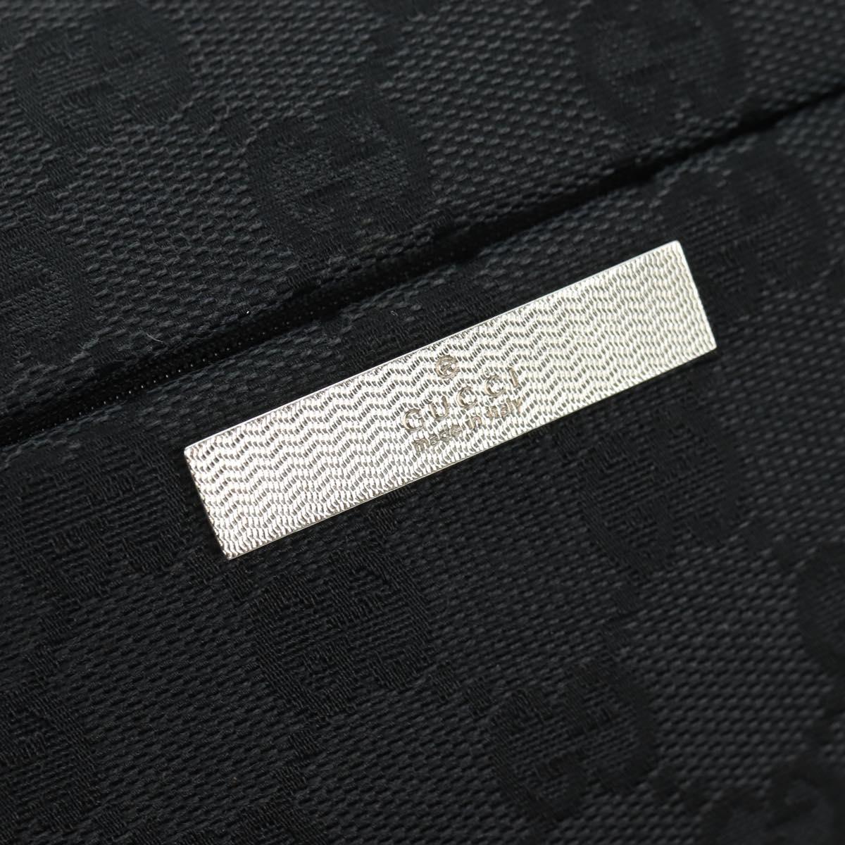 GUCCI Bamboo GG Canvas Hand Bag Black Silver 001 3865 Auth am11509A