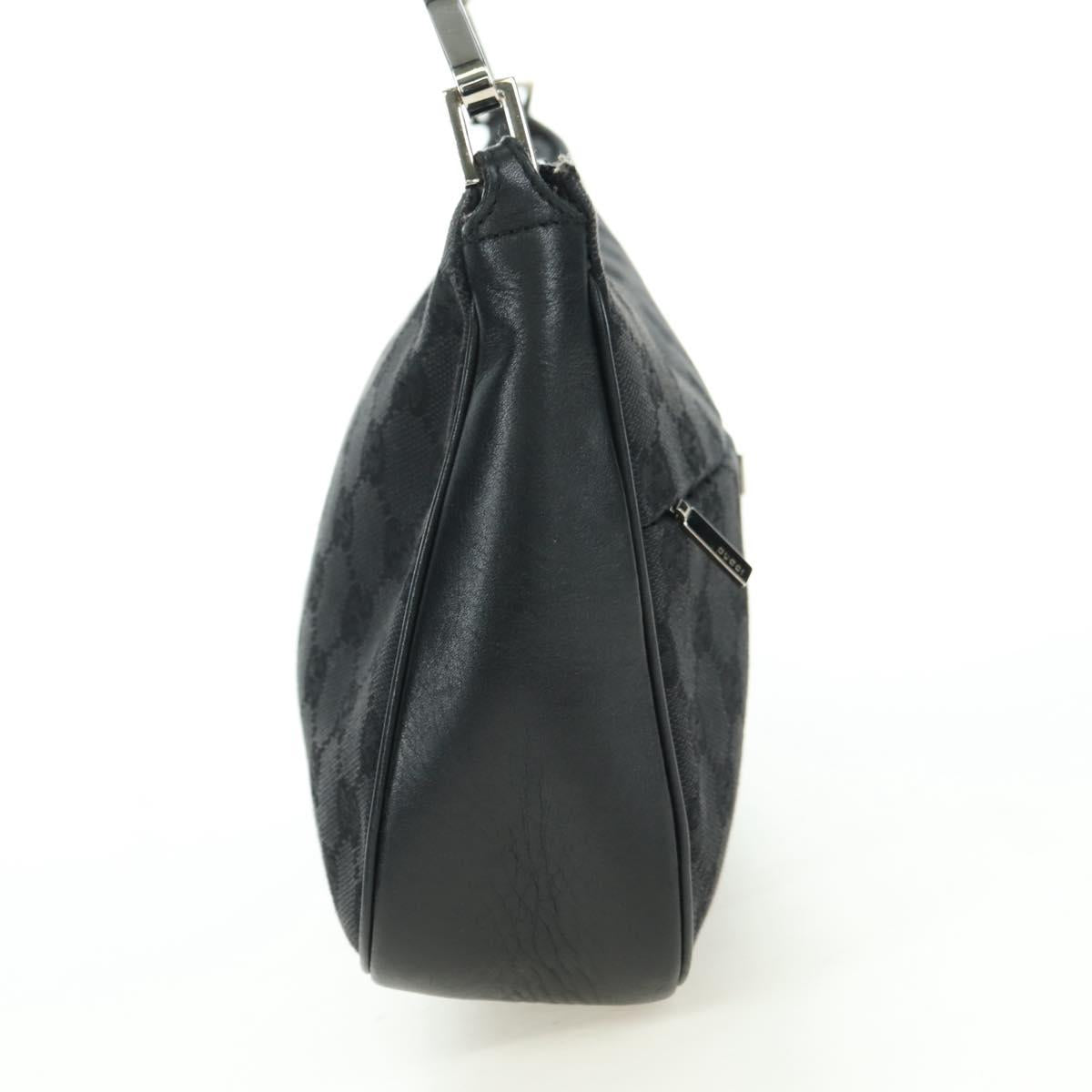 GUCCI Bamboo GG Canvas Hand Bag Black Silver 001 3865 Auth am11509A