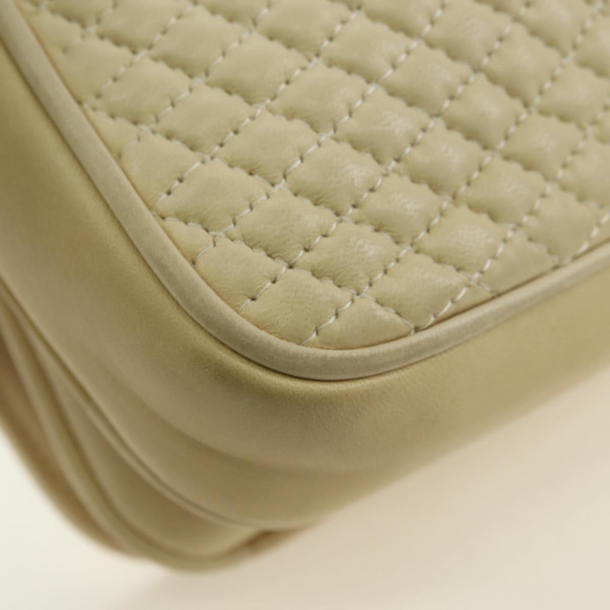 BALLY Shoulder Bag Leather Beige Gold Auth am11516A