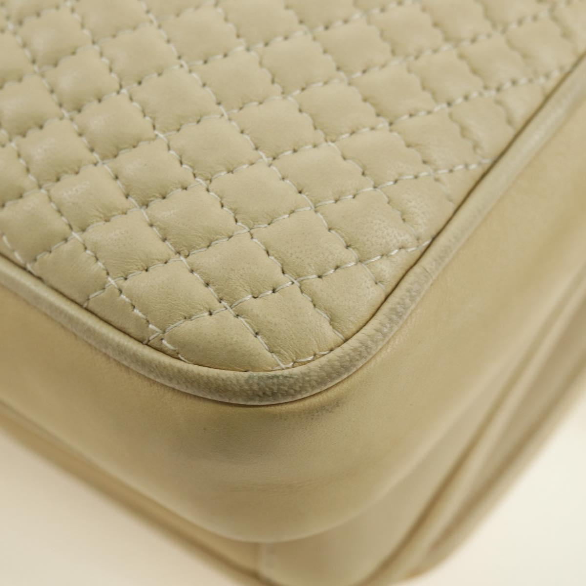 BALLY Shoulder Bag Leather Beige Gold Auth am11516A