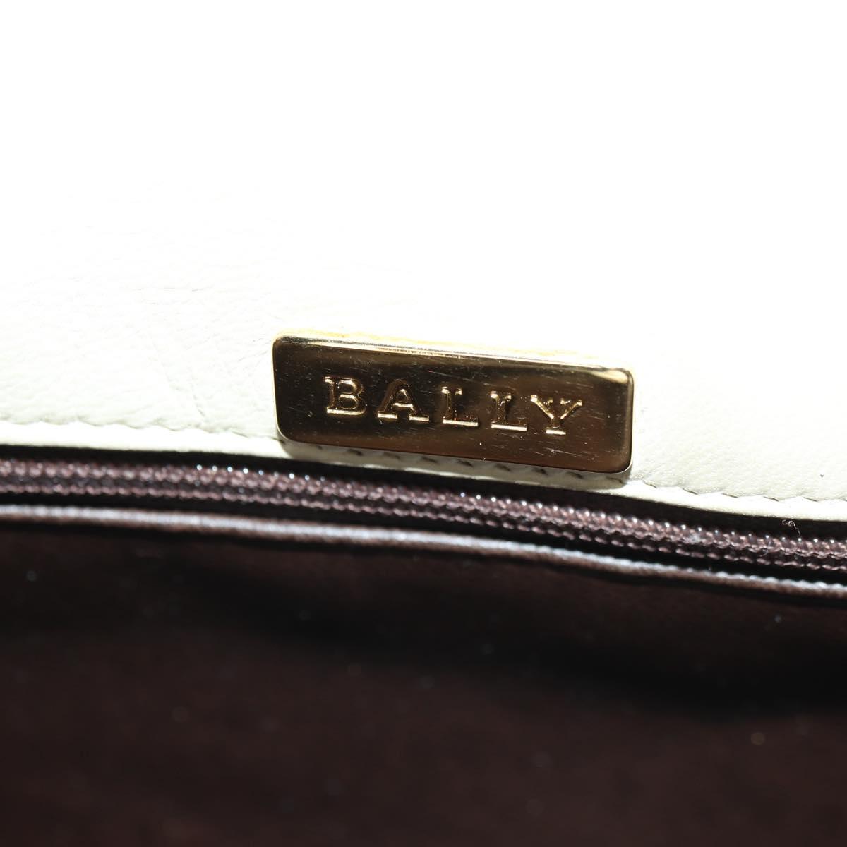 BALLY Shoulder Bag Leather Beige Gold Auth am11516A