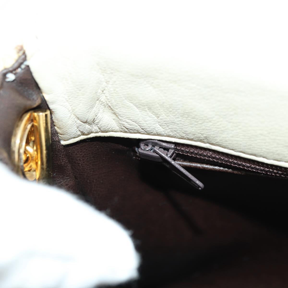 BALLY Shoulder Bag Leather Beige Gold Auth am11516A