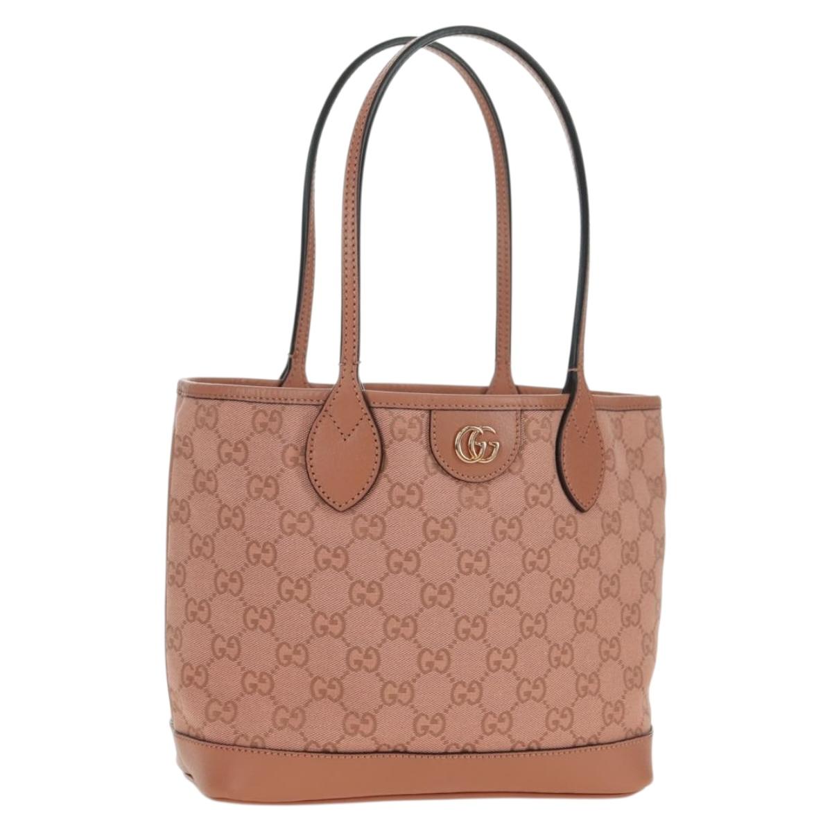 GUCCI GG Canvas Ophidia Tote Bag Pink 742102 525040 Auth am11524SAM