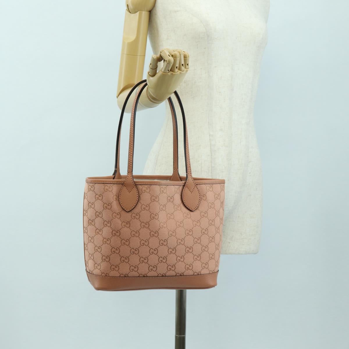 GUCCI GG Canvas Ophidia Tote Bag Pink 742102 525040 Auth am11524SAM