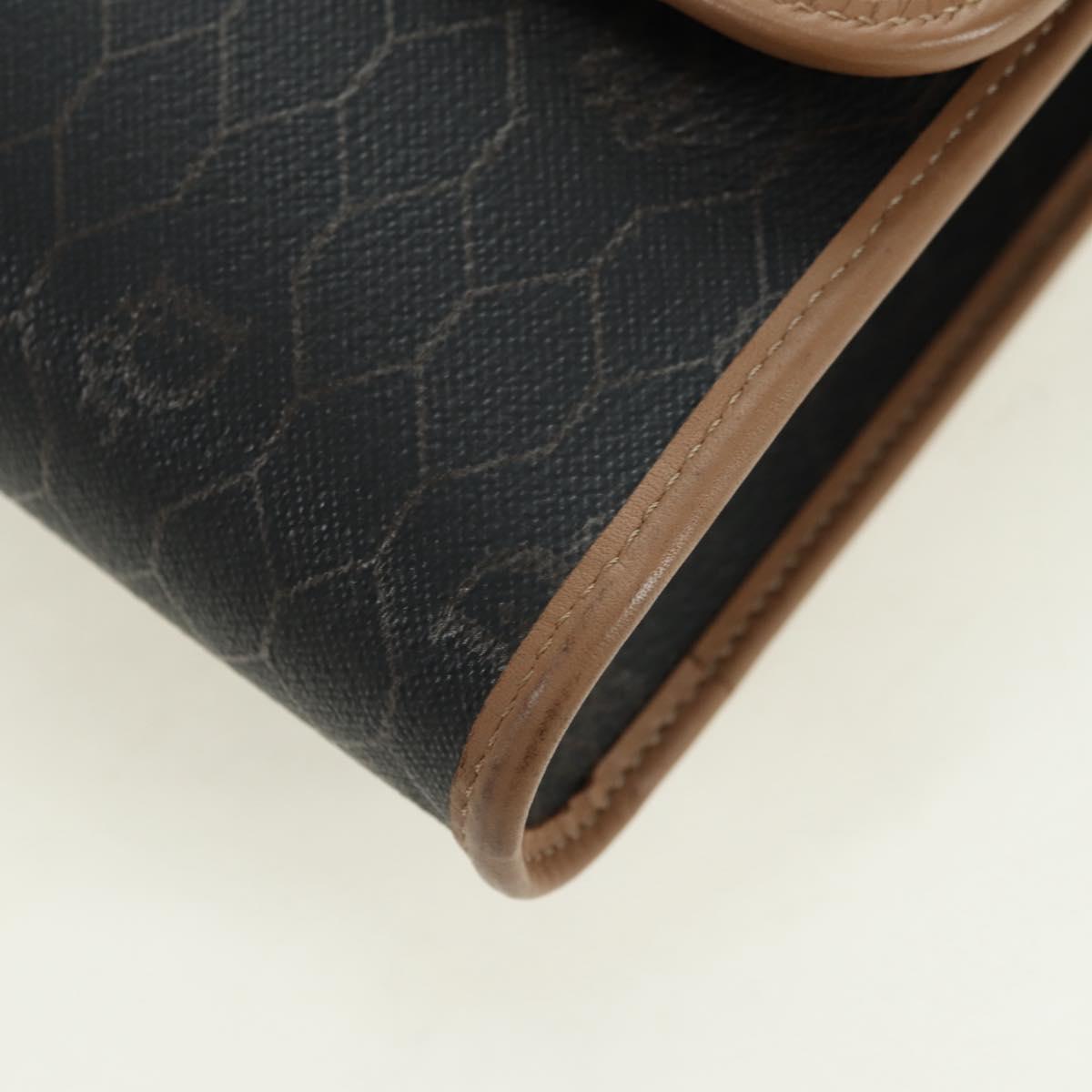Christian Dior Honeycomb Canvas Chain Shoulder Bag PVC Gray Gold Auth am11525A