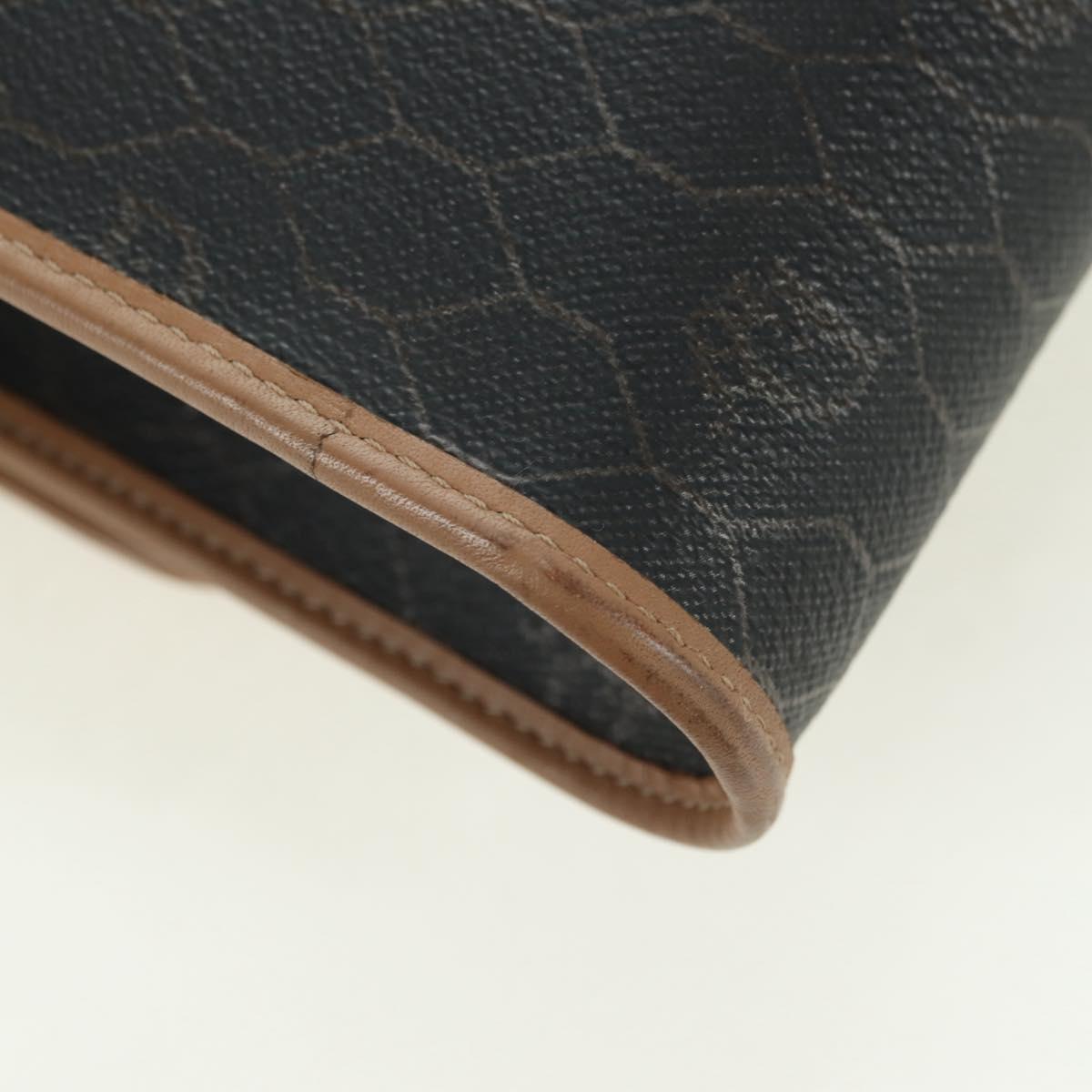 Christian Dior Honeycomb Canvas Chain Shoulder Bag PVC Gray Gold Auth am11525A