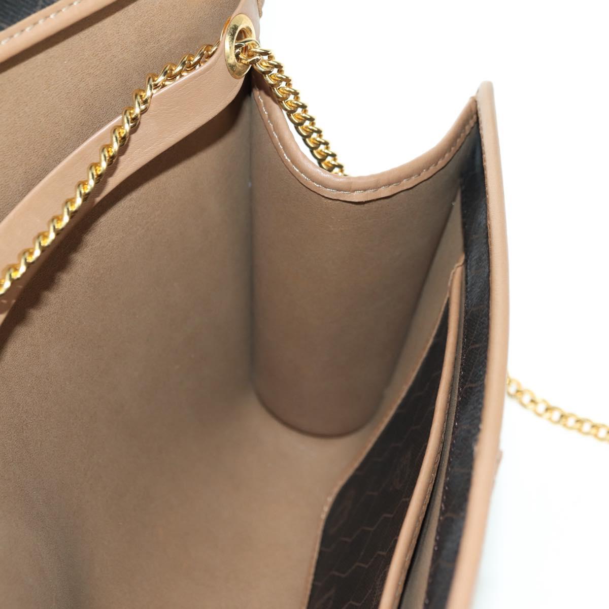 Christian Dior Honeycomb Canvas Chain Shoulder Bag PVC Gray Gold Auth am11525A