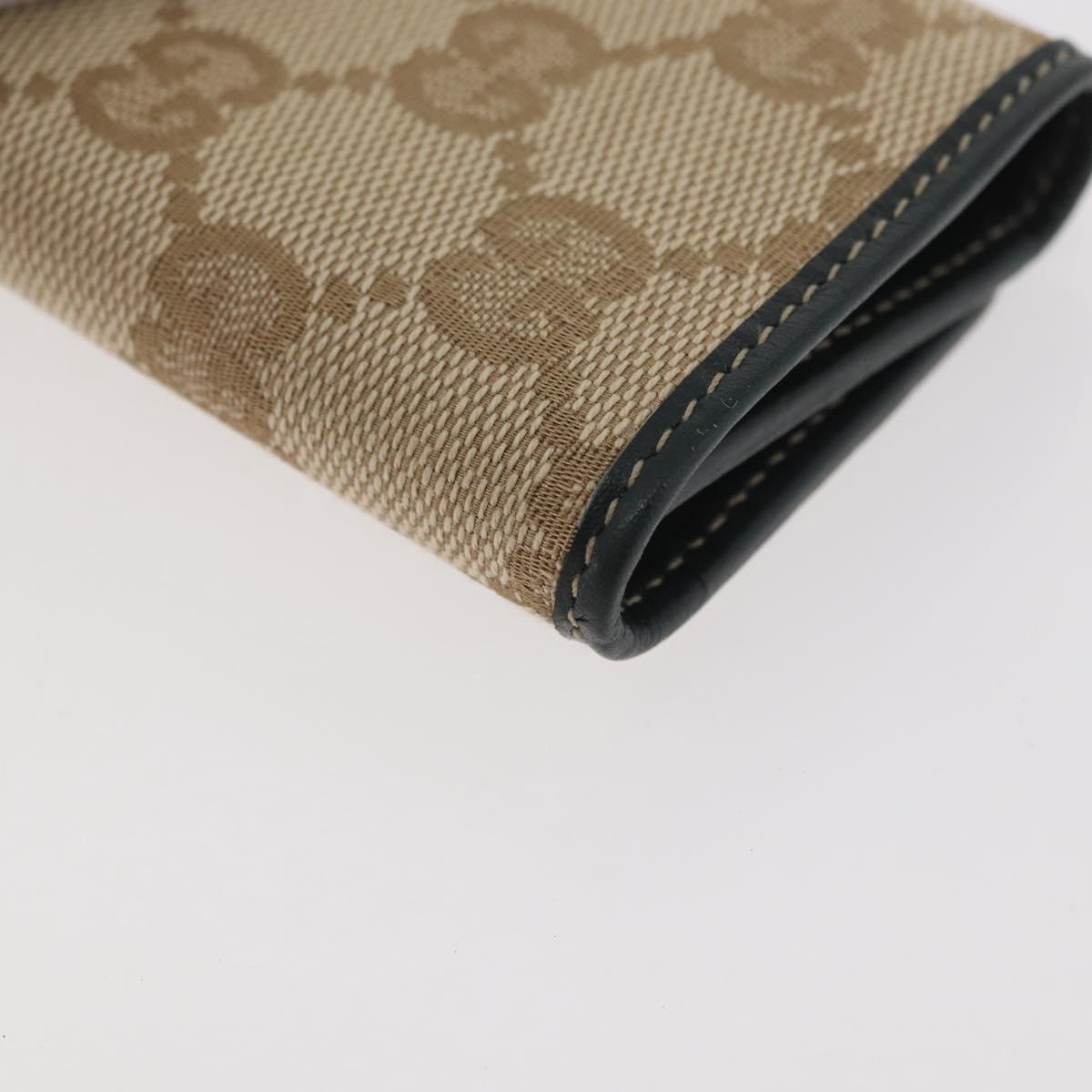 GUCCI GG Canvas Key Case Beige Green 131928 Auth am11528V