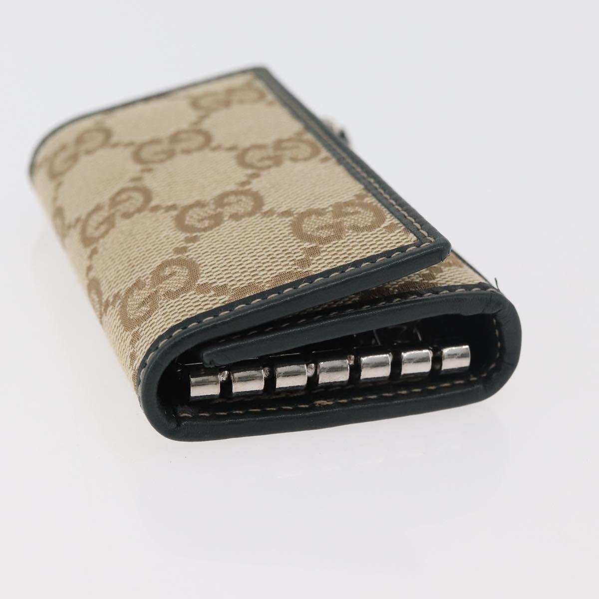 GUCCI GG Canvas Key Case Beige Green 131928 Auth am11528V