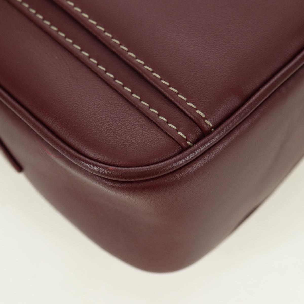 CARTIER Must Line Shoulder Bag Leather Bordeaux Gold Auth am11533A
