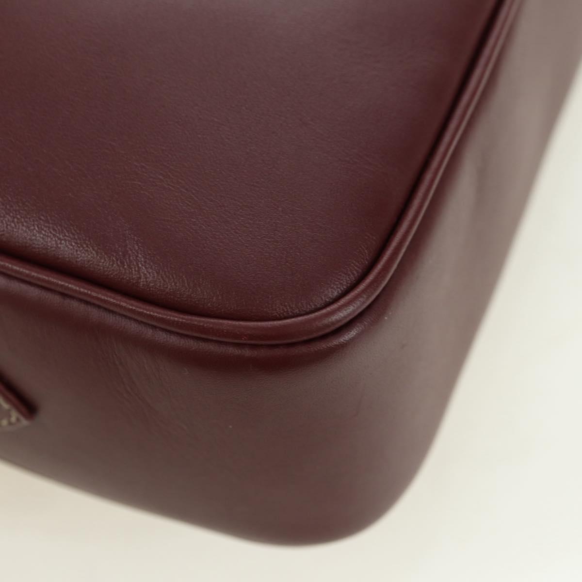 CARTIER Must Line Shoulder Bag Leather Bordeaux Gold Auth am11533A