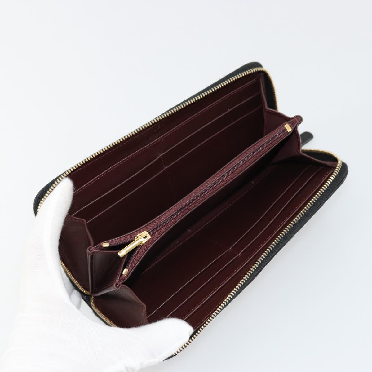 CHANEL Matelasse Long Wallet Lamb Skin Black Gold CC Auth am11540A