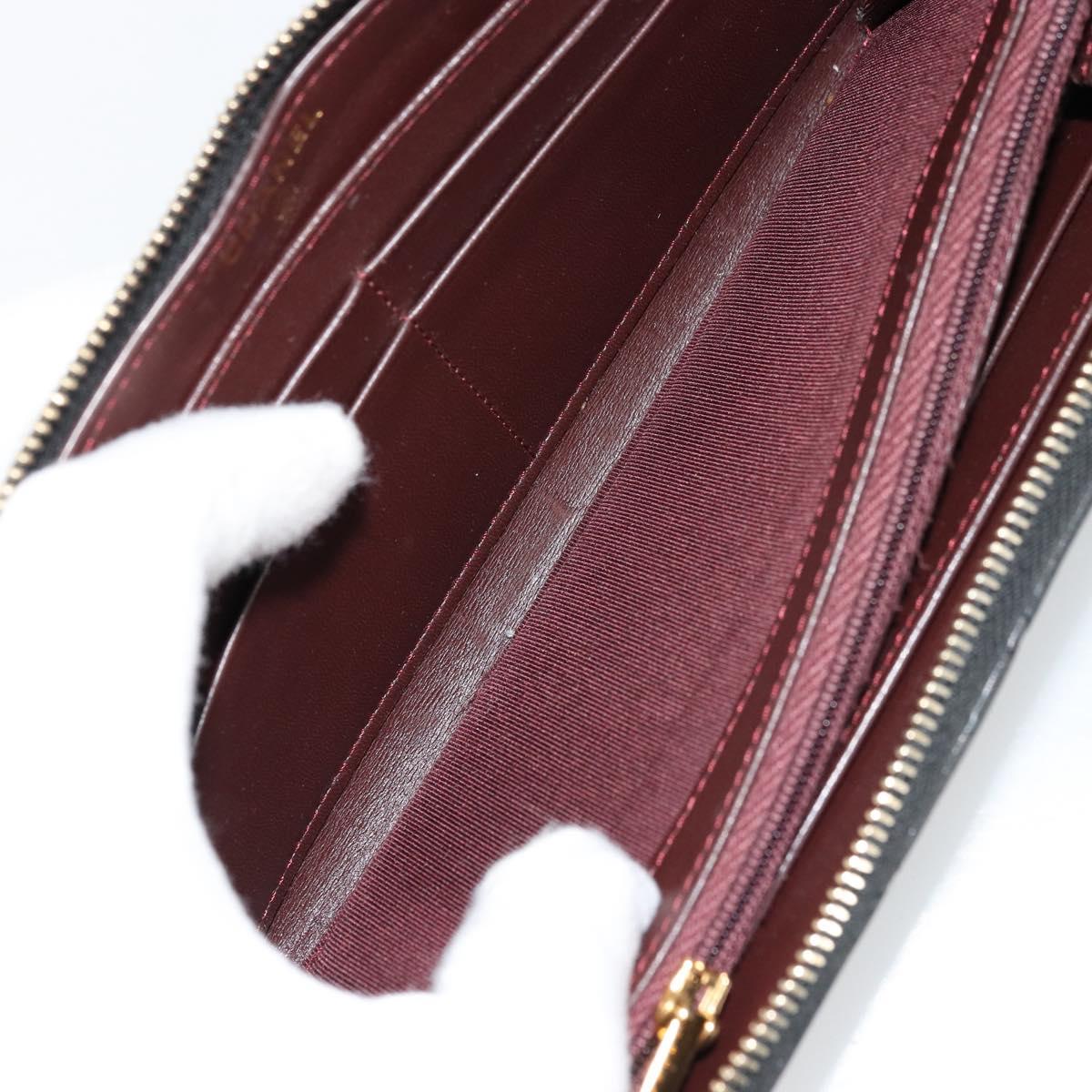 CHANEL Matelasse Long Wallet Lamb Skin Black Gold CC Auth am11540A