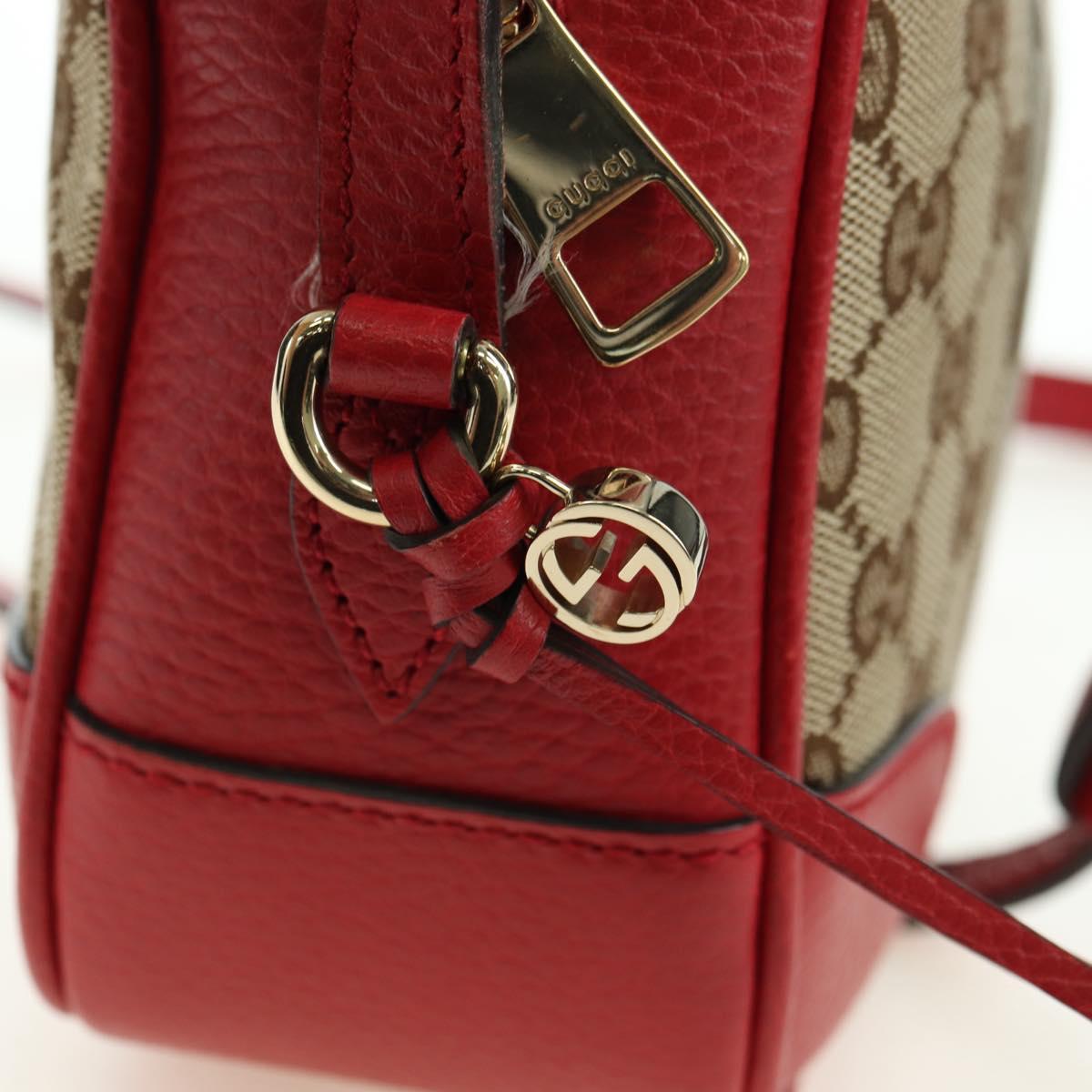 GUCCI GG Canvas Shoulder Bag Beige Gold 449413 Auth am11547V