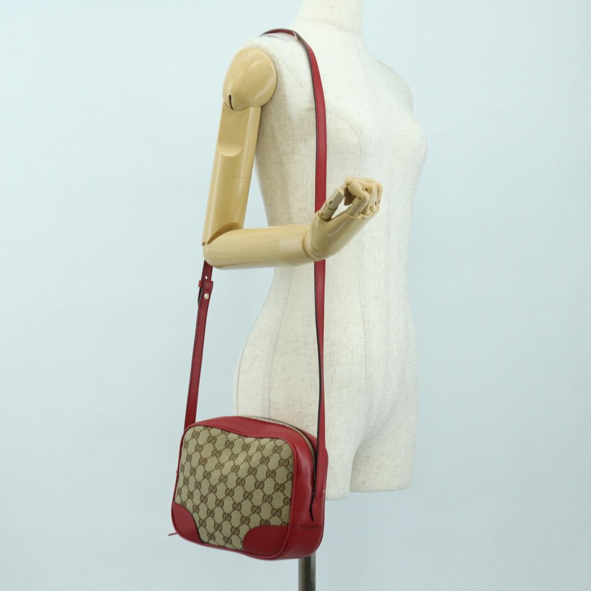 GUCCI GG Canvas Shoulder Bag Beige Gold 449413 Auth am11547V