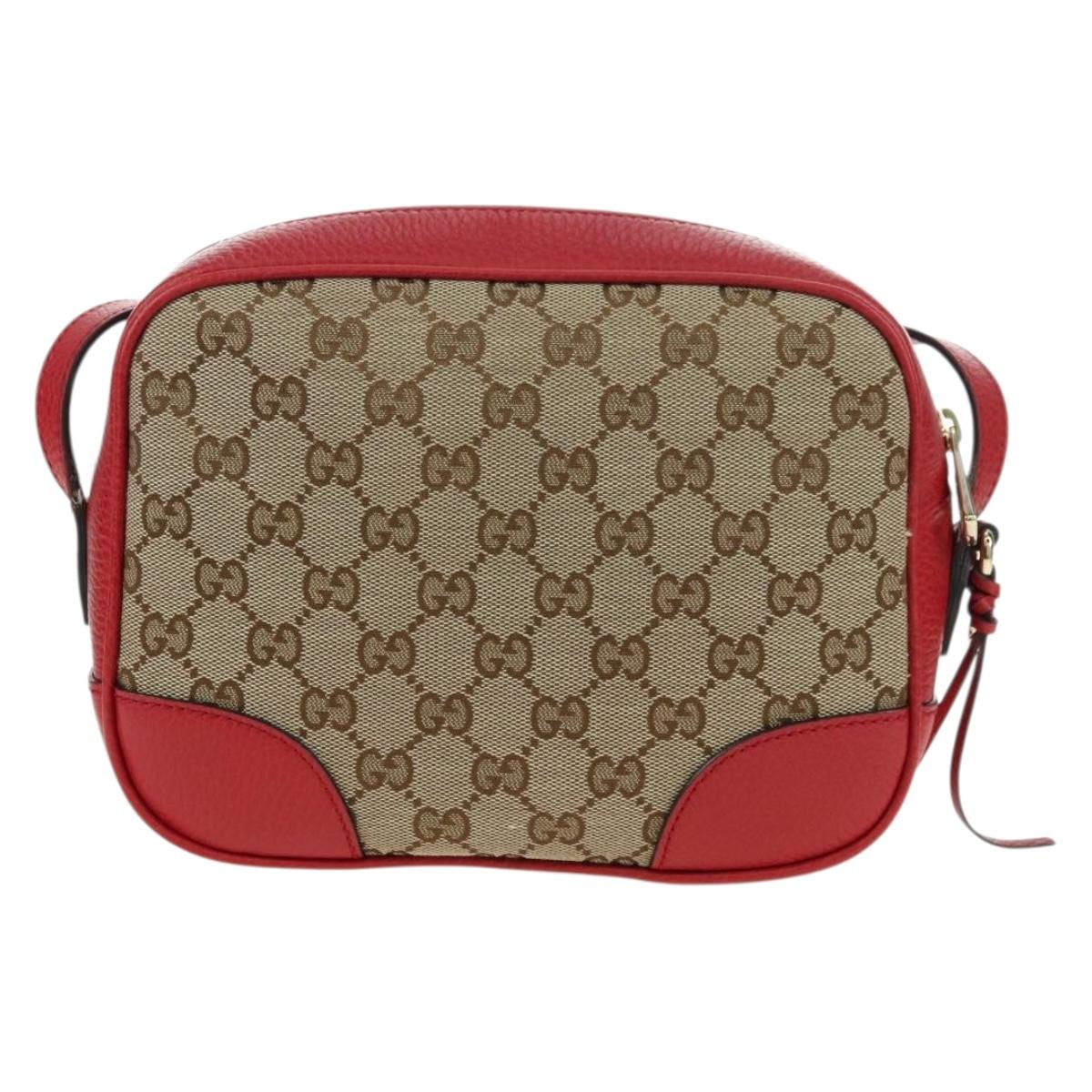 GUCCI GG Canvas Shoulder Bag Beige Gold 449413 Auth am11547V