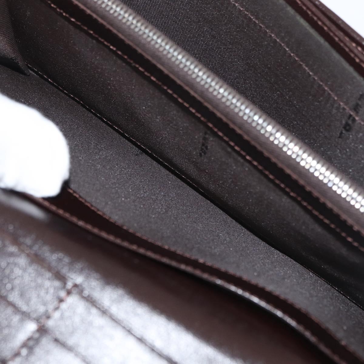 FENDI Zucca Canvas Long Wallet Black Brown Auth am11551V