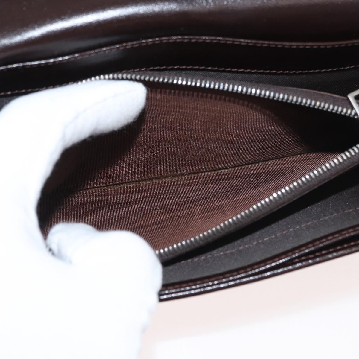 FENDI Zucca Canvas Long Wallet Black Brown Auth am11551V