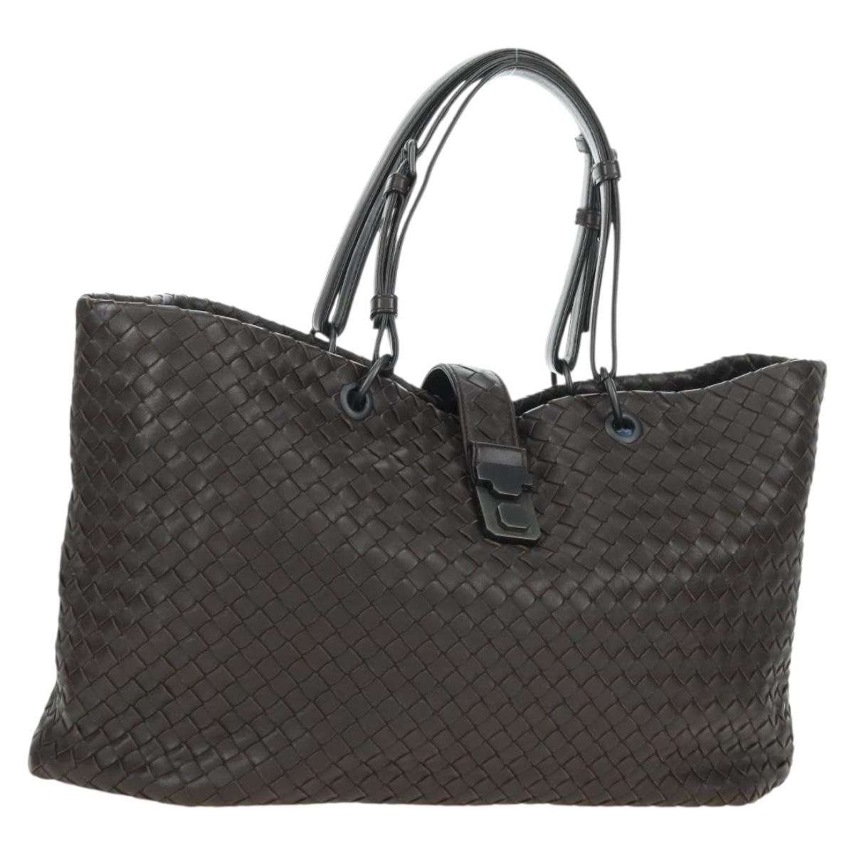 BOTTEGA VENETA INTRECCIATO Ready Lock Tote Bag Leather Brown Auth am11570SAV