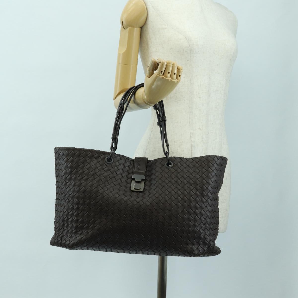 BOTTEGA VENETA INTRECCIATO Ready Lock Tote Bag Leather Brown Auth am11570SAV