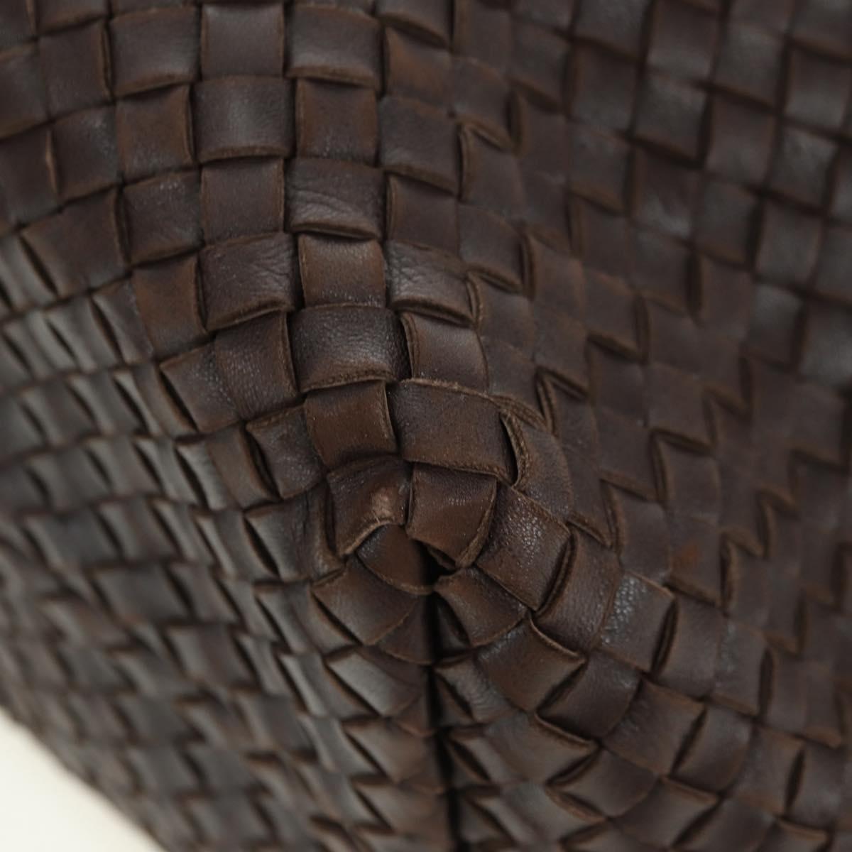 BOTTEGA VENETA INTRECCIATO Cabas MM Tote Bag Leather Brown 115664 Auth am11571V