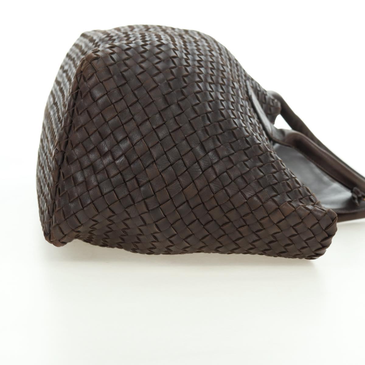 BOTTEGA VENETA INTRECCIATO Cabas MM Tote Bag Leather Brown 115664 Auth am11571V