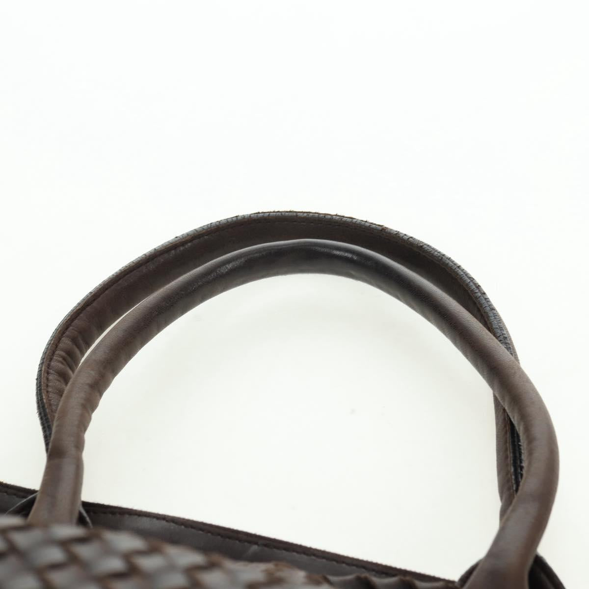 BOTTEGA VENETA INTRECCIATO Cabas MM Tote Bag Leather Brown 115664 Auth am11571V