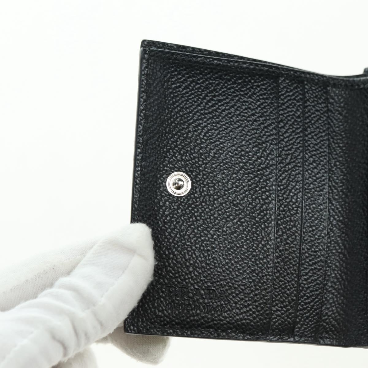 PRADA Card Case Leather Black Auth am11572V