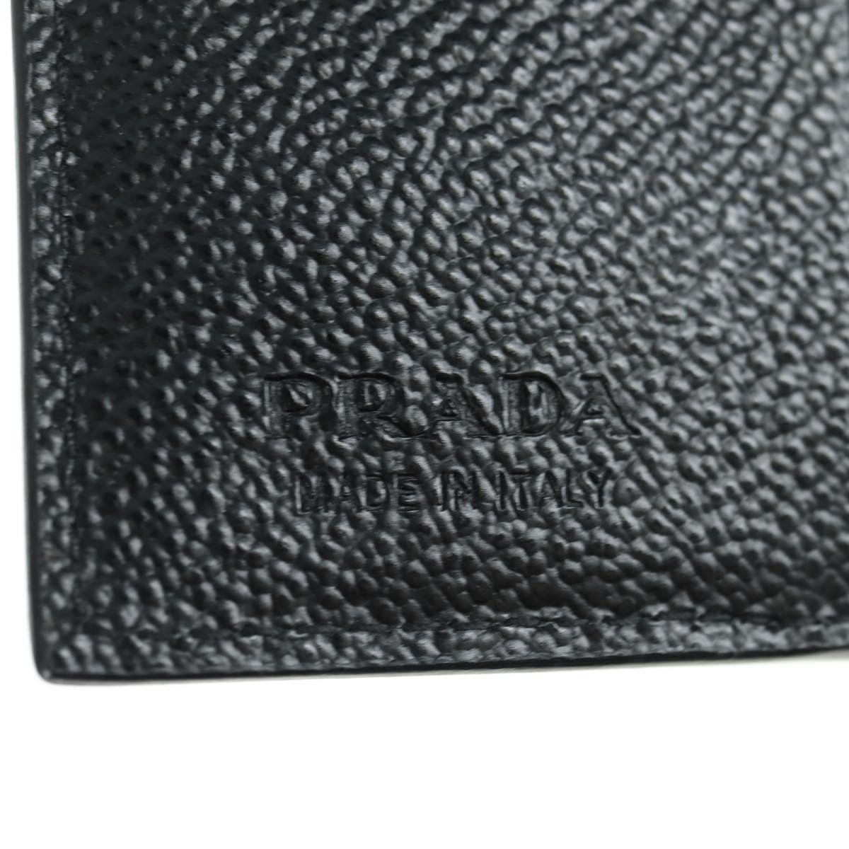 PRADA Card Case Leather Black Auth am11572V