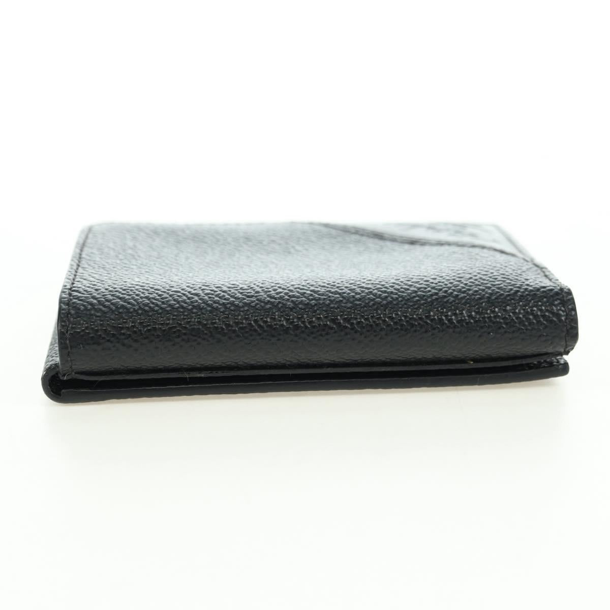 PRADA Card Case Leather Black Auth am11572V