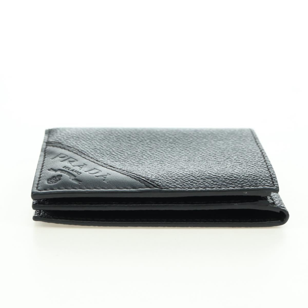 PRADA Card Case Leather Black Auth am11572V