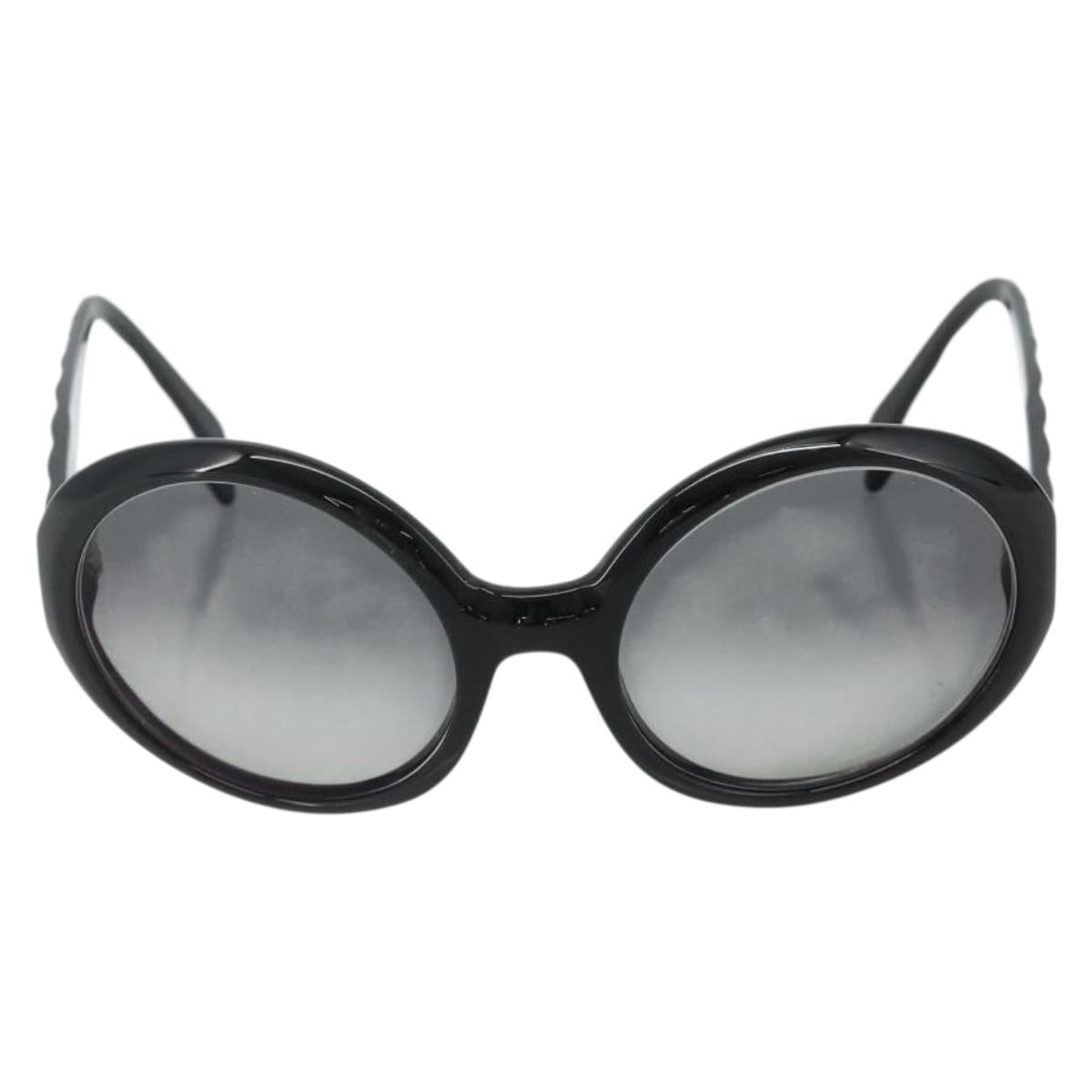 CHANEL Sunglasses plastic 2 Set Black CC Auth am11573