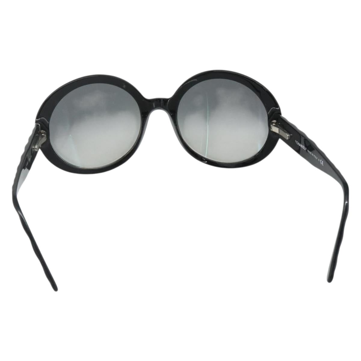 CHANEL Sunglasses plastic 2 Set Black CC Auth am11573