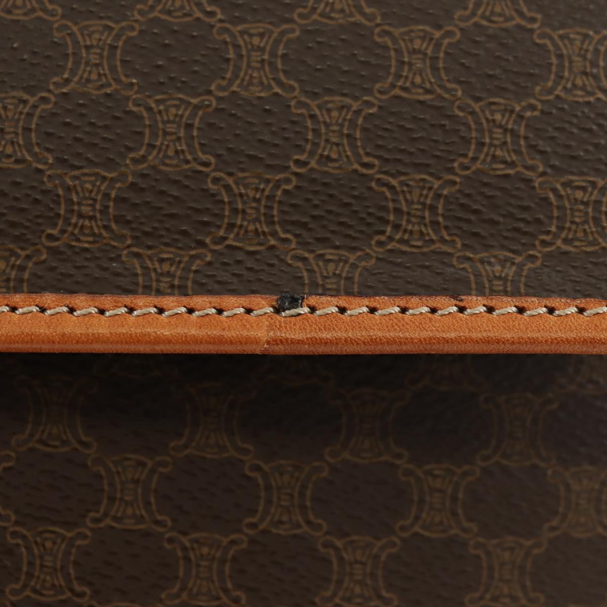 CELINE Macadam Canvas Hand Bag PVC Leather 2way Brown Gold Auth am11580V