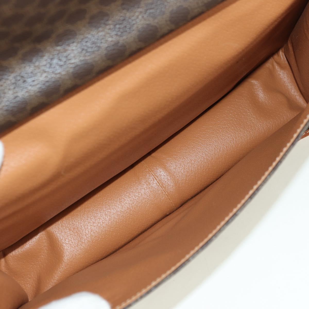CELINE Macadam Canvas Hand Bag PVC Leather 2way Brown Gold Auth am11580V