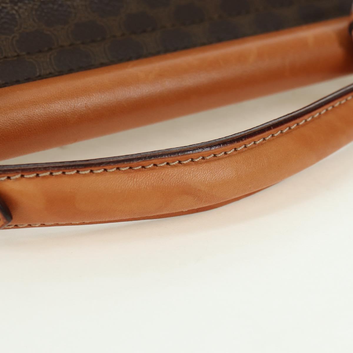 CELINE Macadam Canvas Hand Bag PVC Leather 2way Brown Gold Auth am11580V