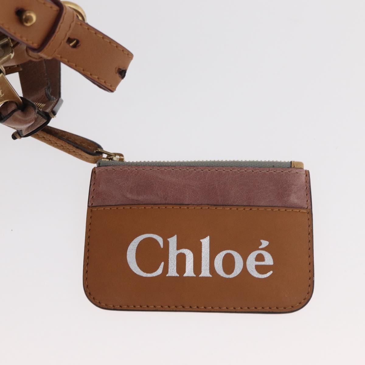 Chloe Sam Mini Boston Bag Leather 2way Beige Gold Auth am11584A