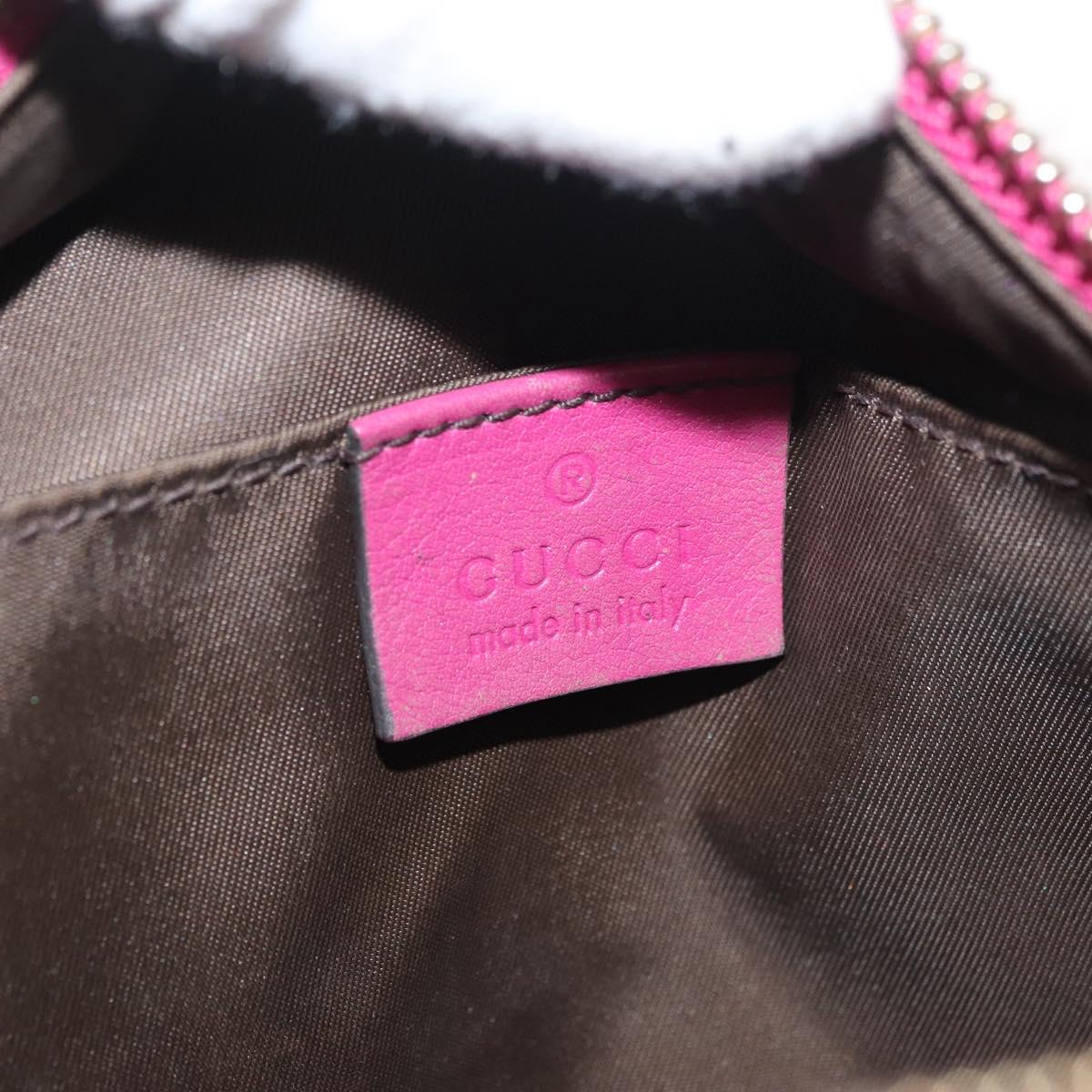 GUCCI Soho Fringe Pouch Patent leather Pink Gold 308636 Auth am11592A