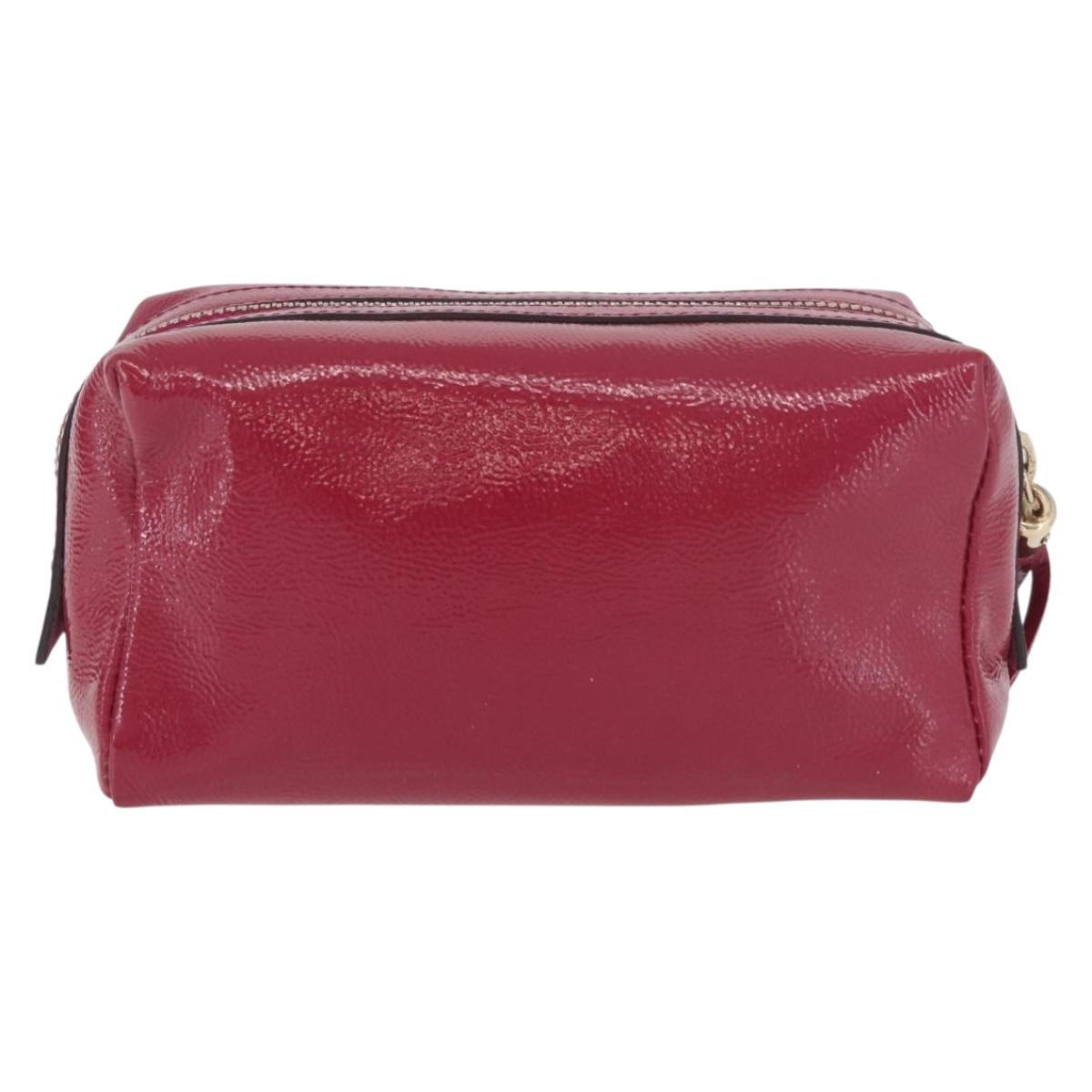 GUCCI Soho Fringe Pouch Patent leather Pink Gold 308636 Auth am11592A