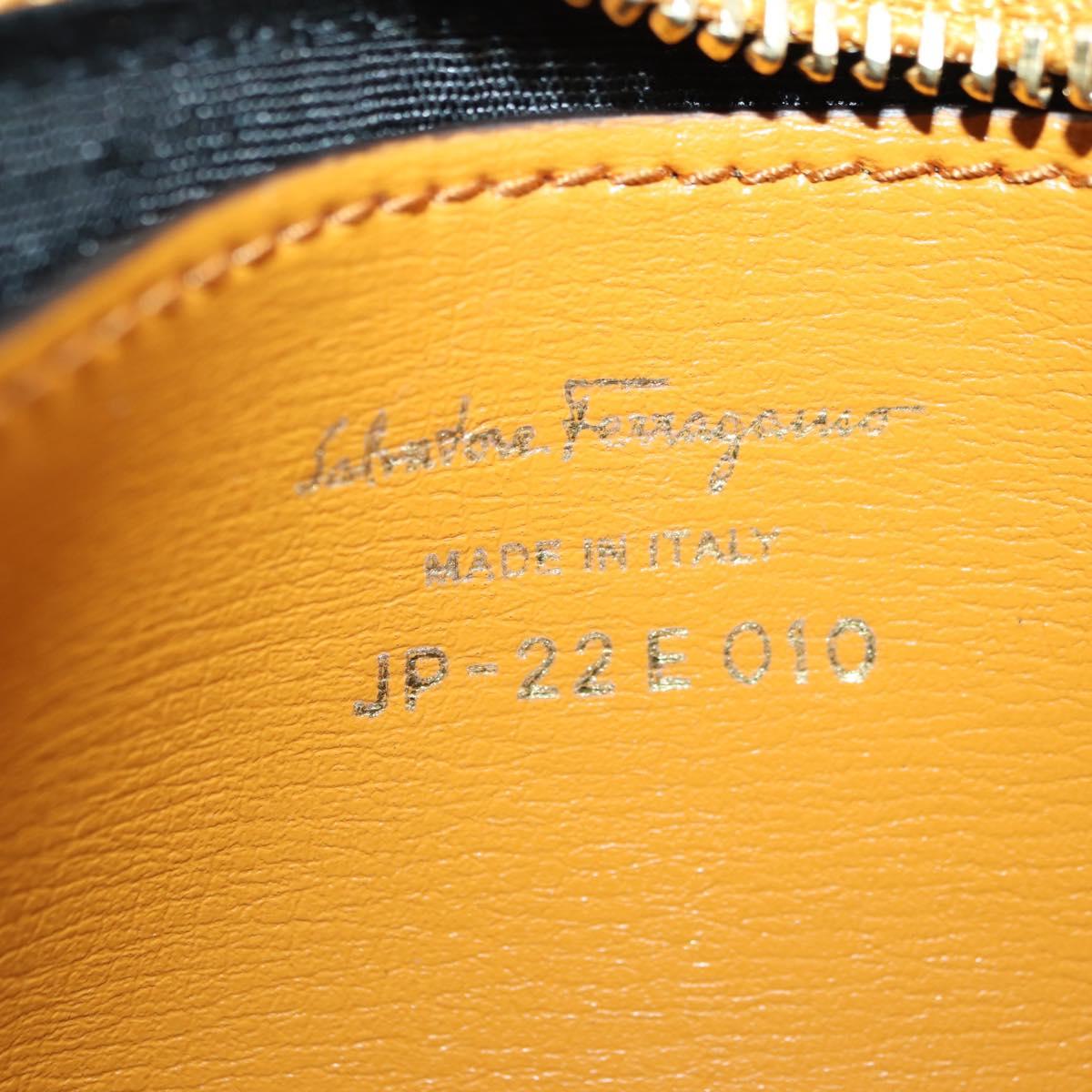 Salvatore Ferragamo Vala Fragment Coin Purse Leather Yellow Gold Auth am11593V
