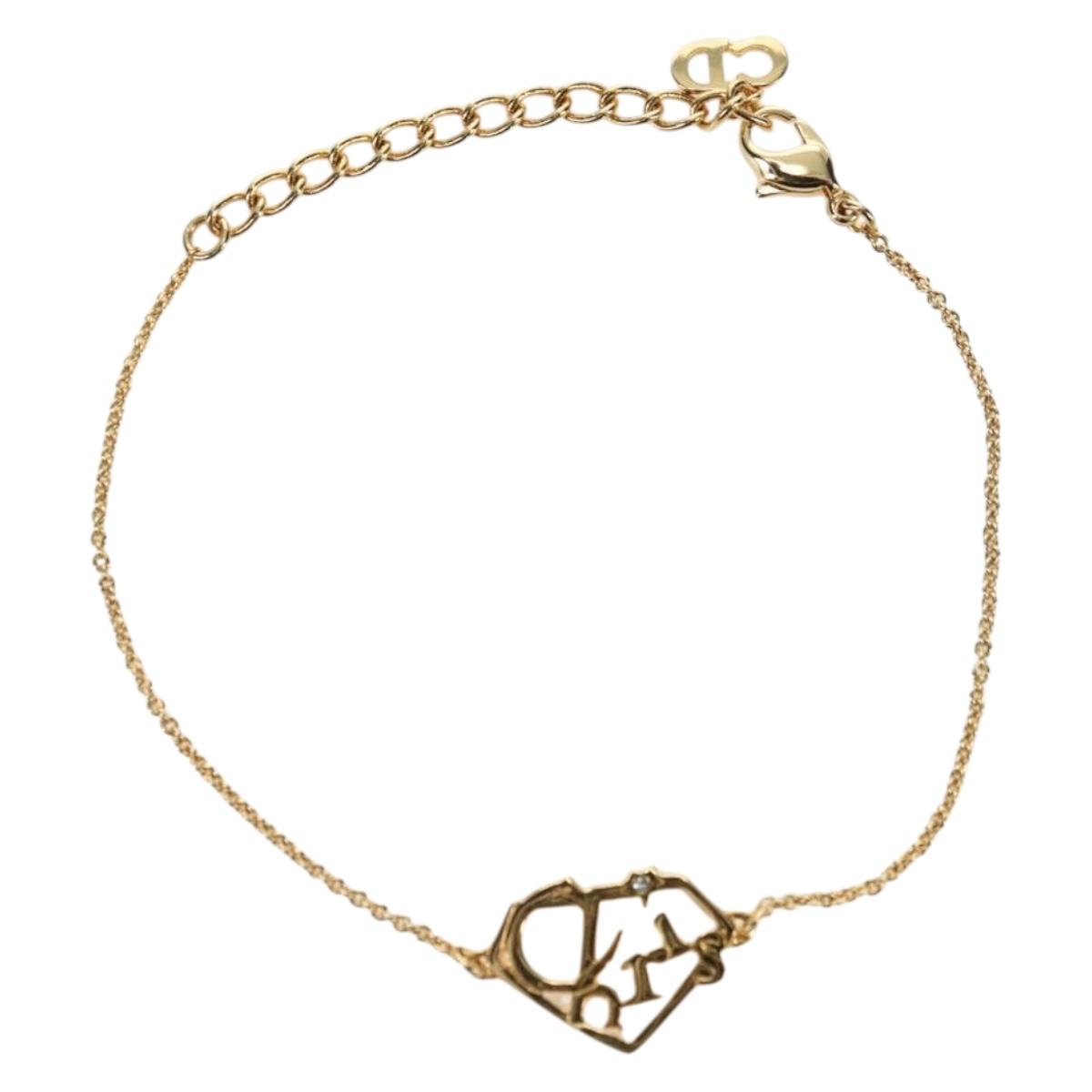 Christian Dior Logo Bracelet metal Gold Auth am11595V