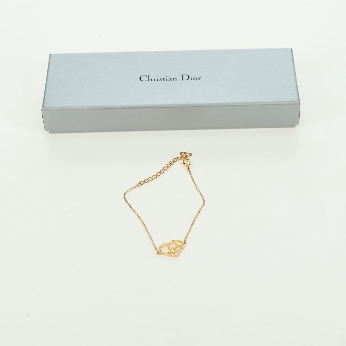 Christian Dior Logo Bracelet metal Gold Auth am11595V