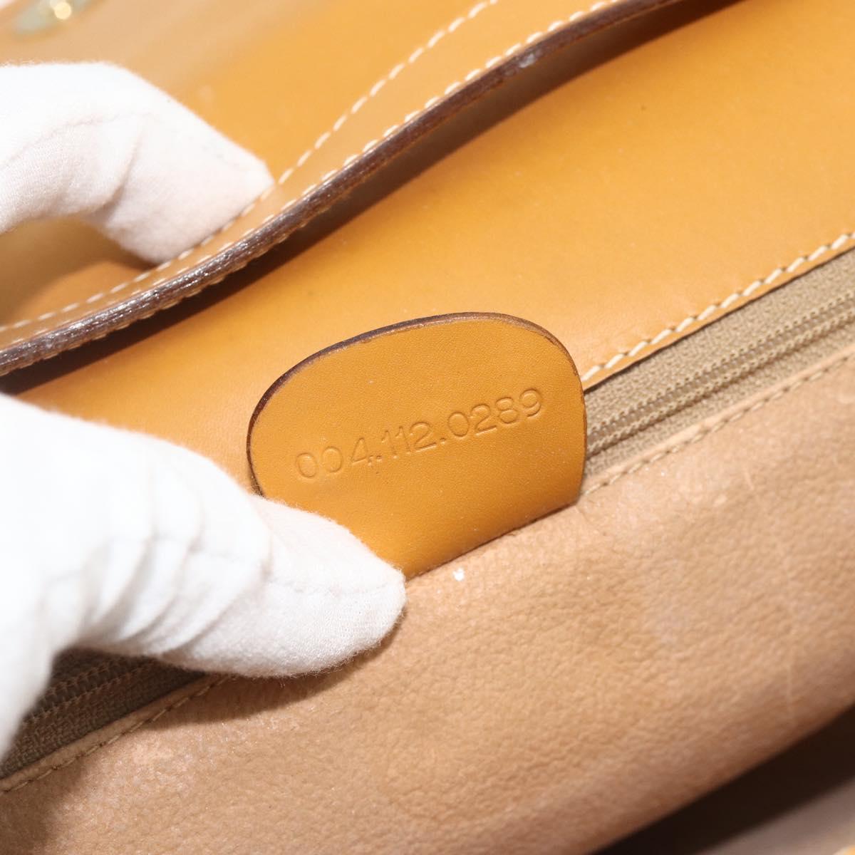 GUCCI Shoulder Bag PVC Leather Beige Gold 004 112 0289 Auth am11603