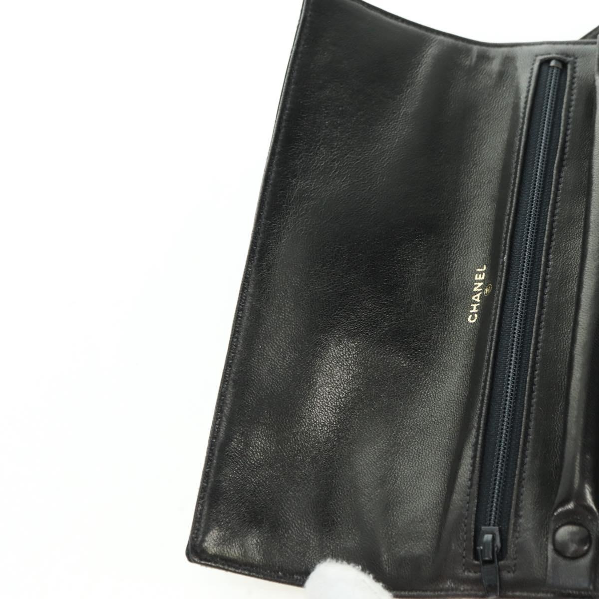 CHANEL Bicolore Jewelry Case Satin Black Gold CC Auth am11609V