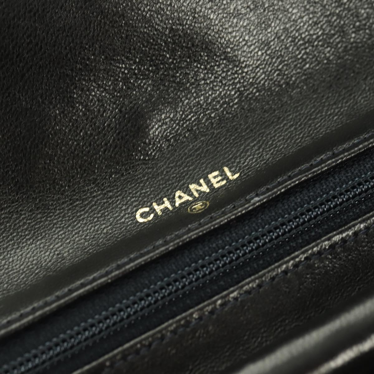 CHANEL Bicolore Jewelry Case Satin Black Gold CC Auth am11609V